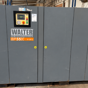 WALTER SF 55 screw compressor offered with VT 800 refrigerated air dryer, front view